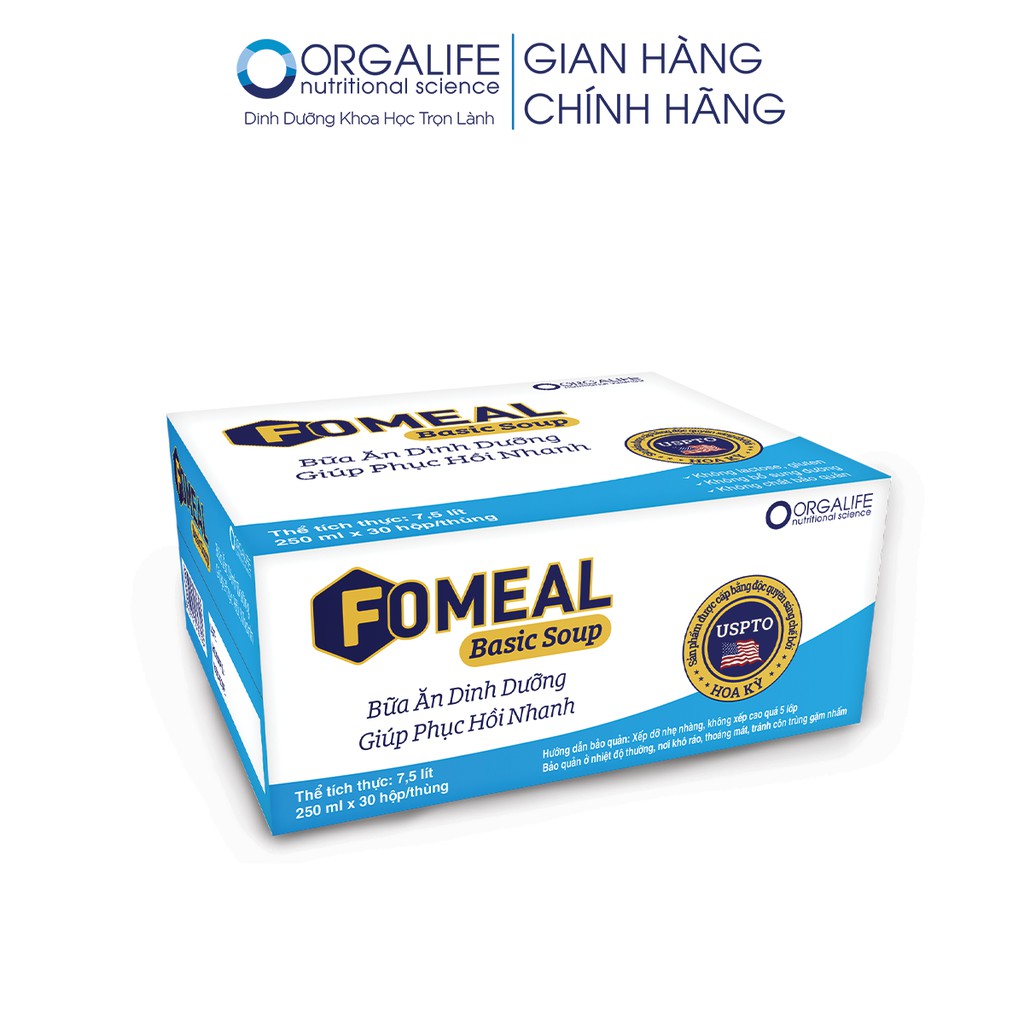 Thực phẩm dinh dưỡng cân bằng Fomeal Basic Soup Thùng 30 hộp 250ml - Bữa ăn thay thế, nâng cao sức khỏe người bệnh