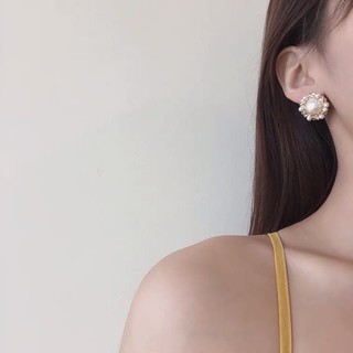 Bông tai s925 ellie hoa size to đính ngọc - tiệm đồ của tui bt069