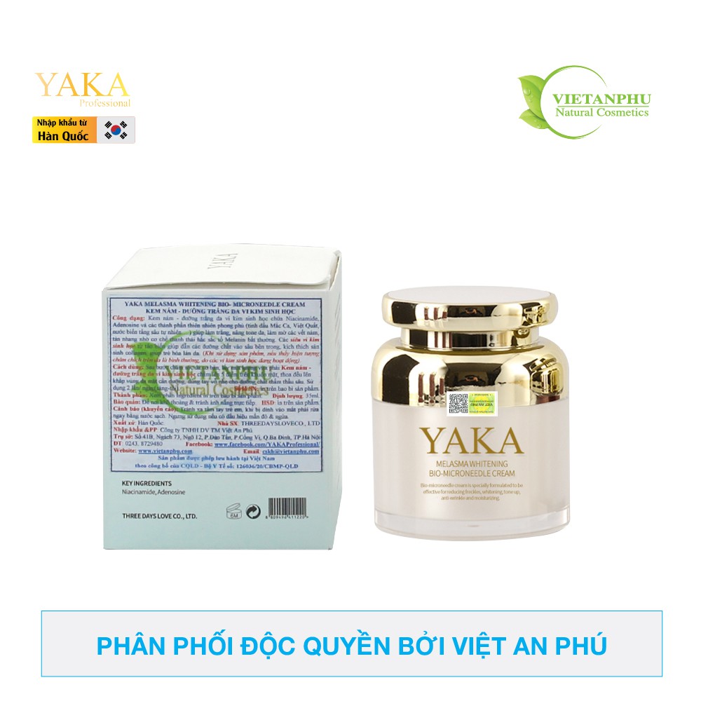 Kem vi kim Yaka dưỡng trắng, mờ nám  Hàn Quốc 50g Melasma Whitening Bio-Microneedle Cream