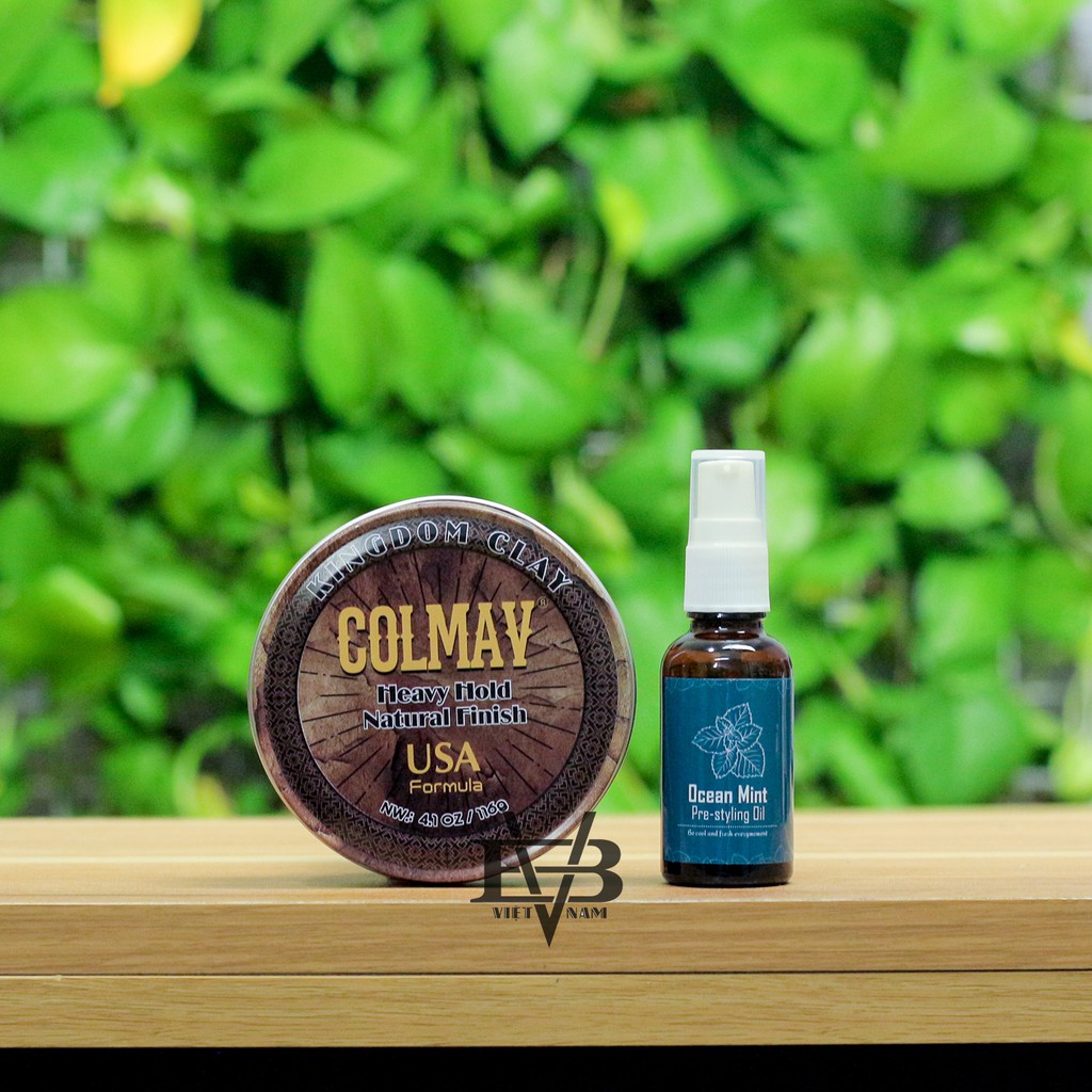 Sáp Colmav Clay (Heavy Hold Natural Pomade) 116gr chính hãng công nghệ Mỹ + Tặng Pre Styling Oil Ocean Mint V2 30ml