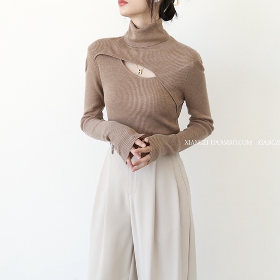 Xiaozhainv Áo len tay dài cổ lọ phong cách Hàn Quốc dễ phối đồ với 7 màu lựa chọn | BigBuy360 - bigbuy360.vn