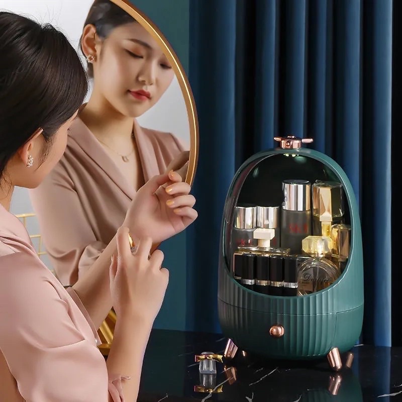 Hộp đựng mỹ phẩm - đồ trang điểm để bàn có đèn led