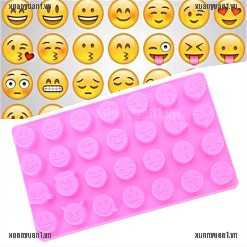 [XUANYUAN1] Khuôn Silicone Làm Bánh Kẹo Sô Cô La Hình Biểu Tượng Cảm Xúc DIY
