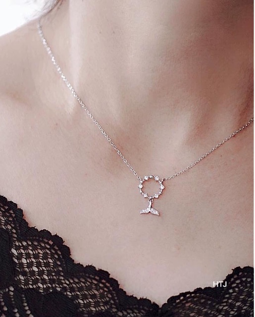 Dây chuyền bạc ý mặt hoa lá vòng siêu xinh DC0205