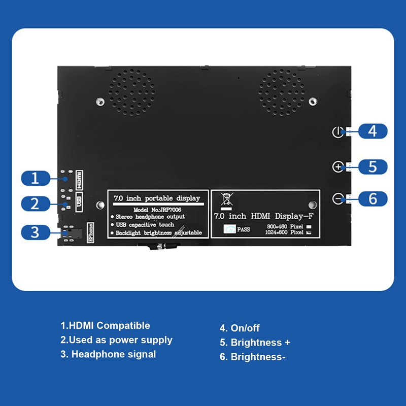 Màn Hình Cảm Ứng LCD 7 Inch 1024X600 Chuyên Dụng Cho Raspberry Pi