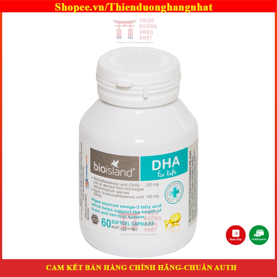 Vitamin DHA Bio Island CHO BÉ hộp 60 viên - Úc [Date 8/2023] Mẫu Mới