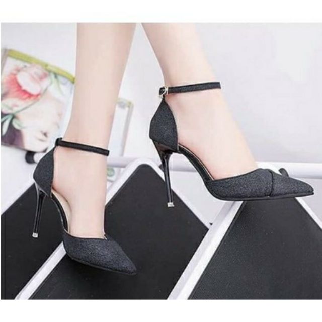 Giày cao gót kim tuyến xinh lung linh cao 7cm có size lớn 40 41 42 43