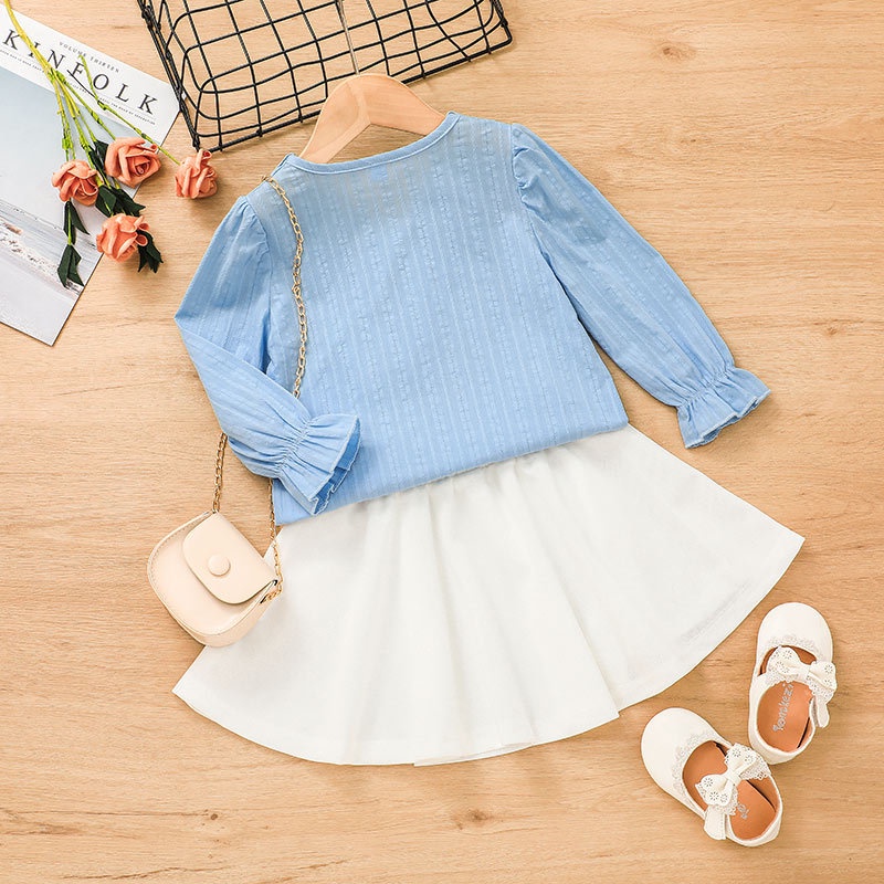 Combo bộ đồ bé gái 1-6 tuổi dài tay áo phông Váy đùi set thời trang cho bé trẻ em