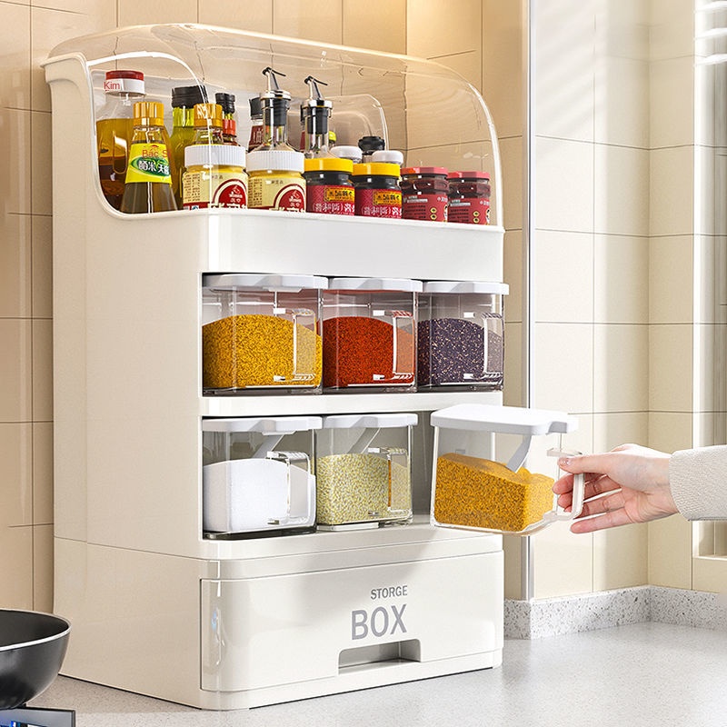 Nhà máy Hộp gia vị mát mẻ Kệ lưu trữ Giá để đồ gia dụng Kết hợp gia vị Thực vật ngăn mát ngăn kéo lớn