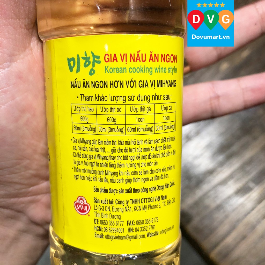 Gia Vị Nấu Ăn Dấm Mihyang Ottogi Chai 250ml - Làm Mềm Thịt - Khử Mùi Tanh Cá - Tạo Vị Ngọt Tự Nhiên Cho Món Ăn