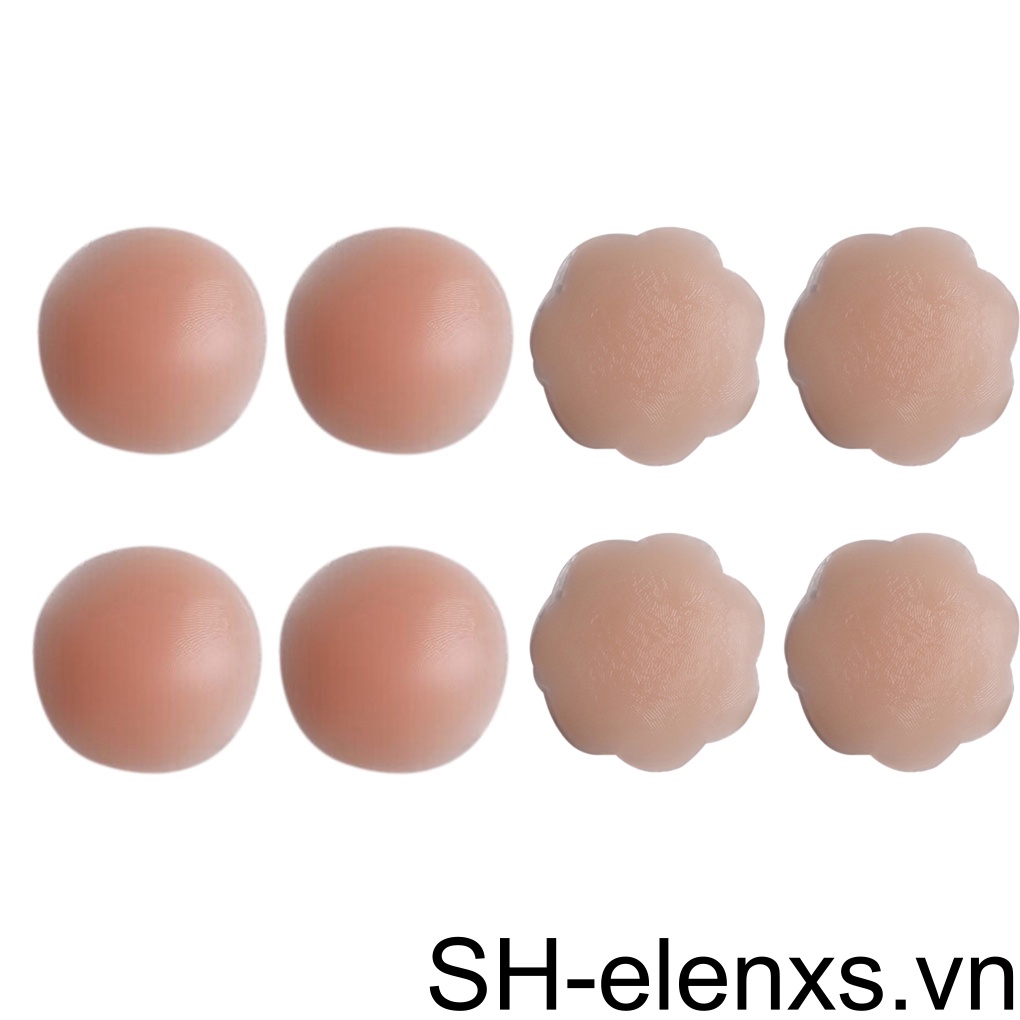 Set 4 Cặp Đệm Silicone Tròn Dán Ngực Tái Sử Dụng Được