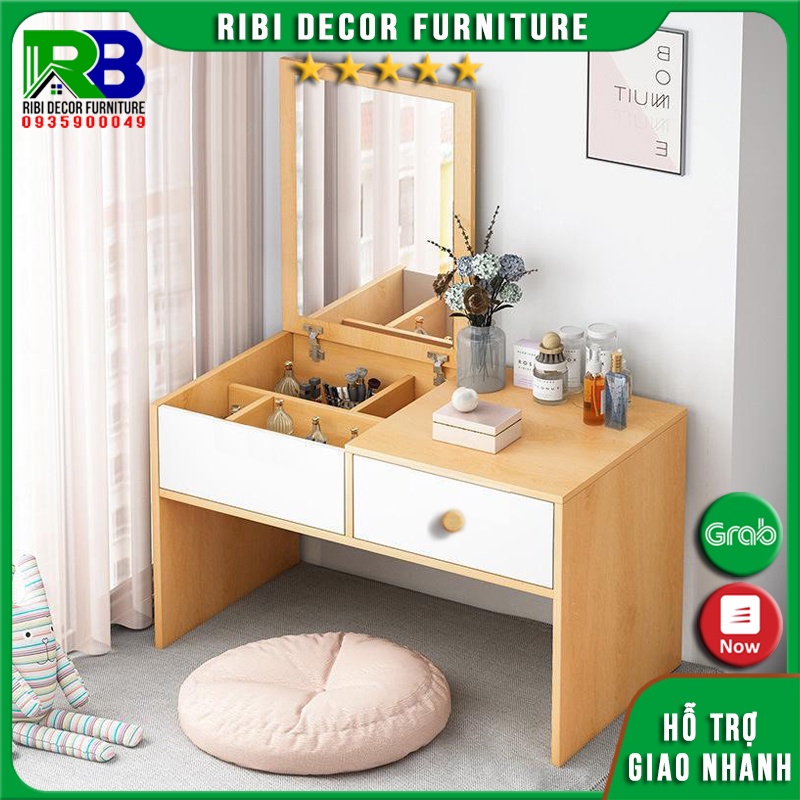 Bàn trang điểm ngổi bệt giá rẻ phong cách Bắc Âu BTĐ025