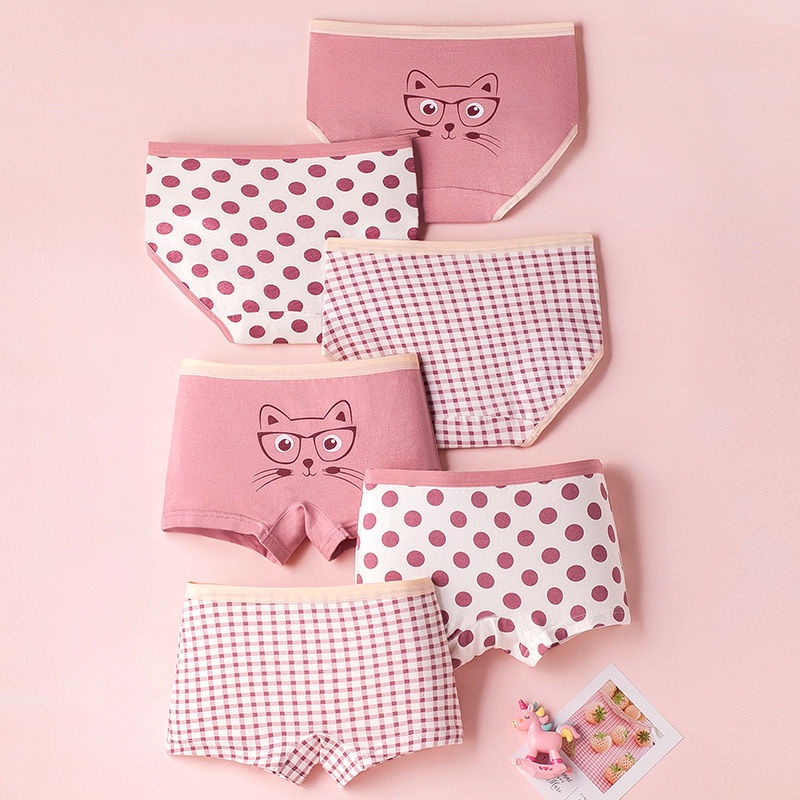 Quần Lót Boxer Cotton Nguyên Chất Mẫu Mới Dành Cho Bé Gái