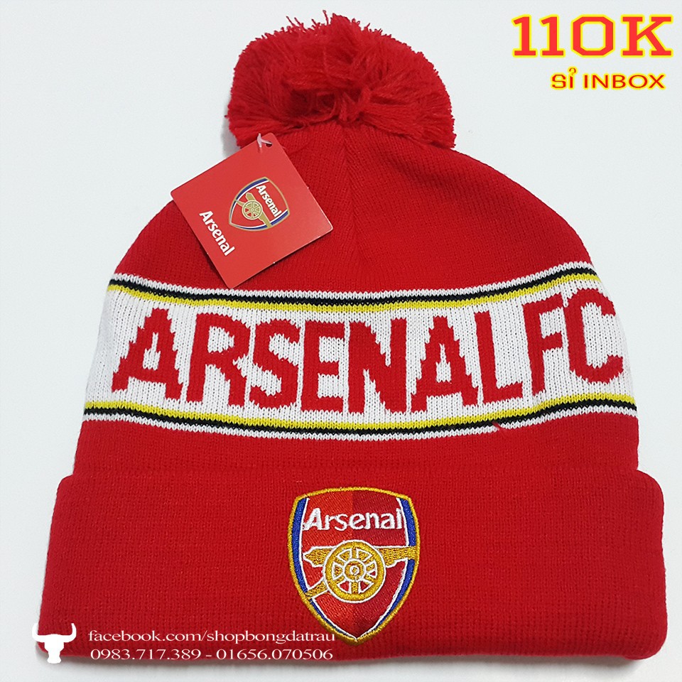 Mũ len thêu lưu niệm - các câu lạc bộ bóng đá Manchester, Arsenal, Chelsea, Barca, Real, Liverpool Trâu shop