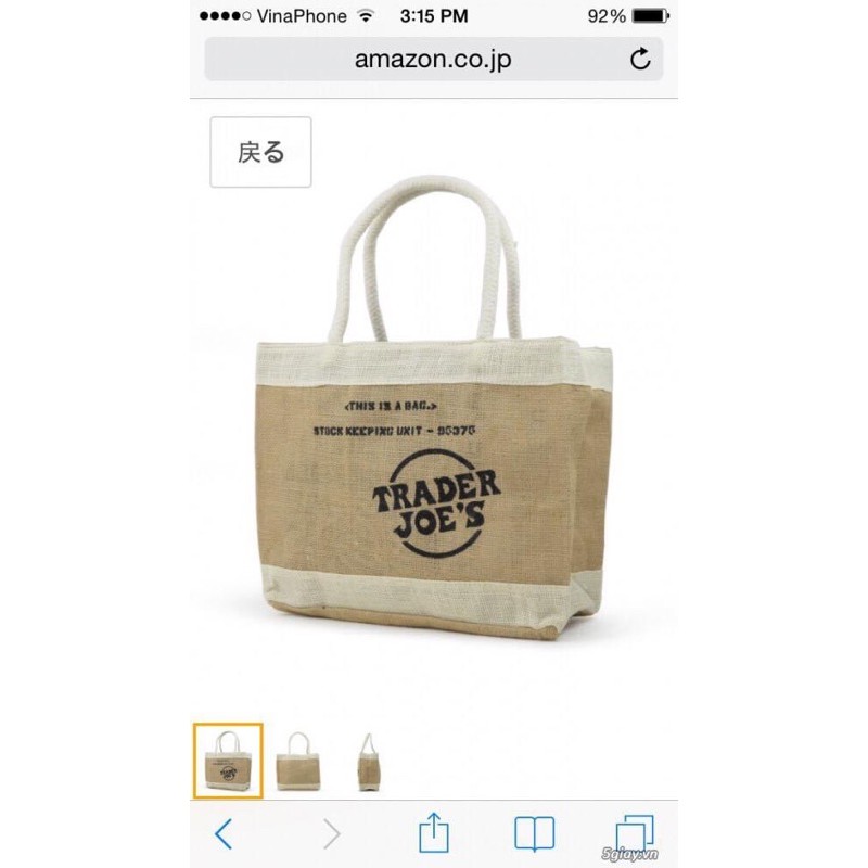 Túi cói Trader joe's hàng xuất nhập khẩu siêu bền đẹp
