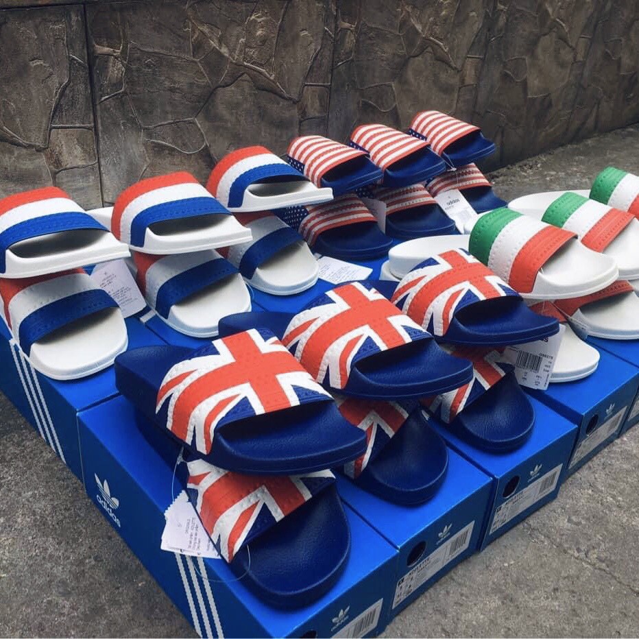 Dép Adidas Adilette Italy Chống Nước Chính Hãng 🔴SIMPLE SNEAKER🔴 Adidas Dép Lá Cờ Quốc Kỳ Các Nước G55379-G55377-G55380