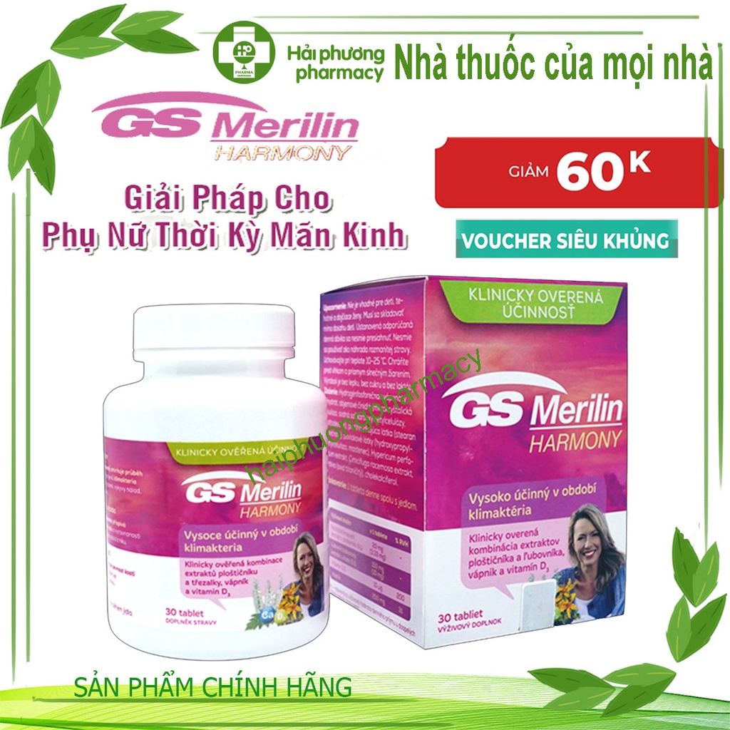GS Merilin Harmony - Hỗ trợ phụ nữ thời kỳ tiền mãn kinh và mãn kinh có các dẫu hiệu bốc hỏa, nóng bừng, giảm ham muốn