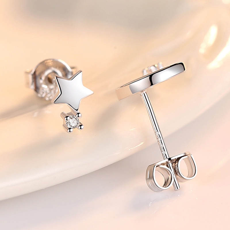 Bông tai hình trăng sao đính đá lấp lánh cho nữ