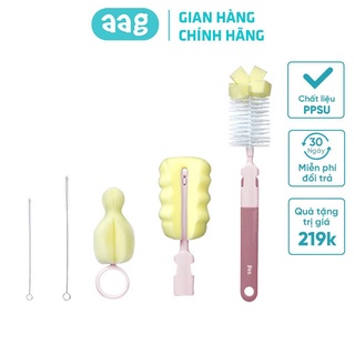 Bộ cọ rửa bình sữa cho bé AAG set dụng cụ vệ sinh bình sữa  5 chi tiết