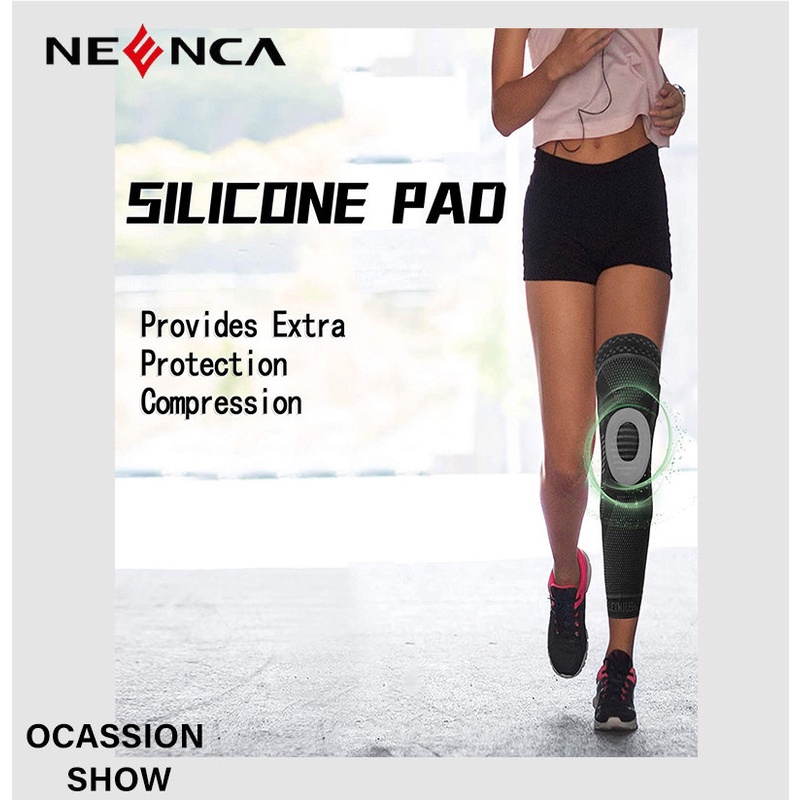 Băng đệm đầu gối NEENCA bằng silicone lò xo trợ lực chuyên dụng bảo vệ bánh chè tập gym/ bóng đá/ bóng rổ/ chạy bộ