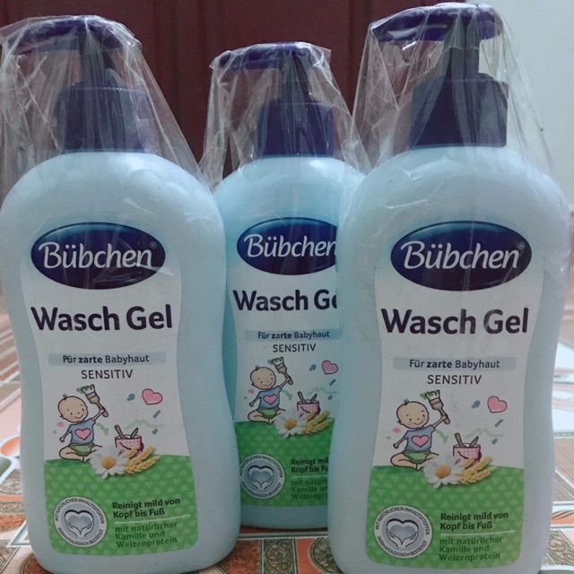 Sữa tắm gội cho trẻ sơ sinh Wasch gel Bubchen 400ml