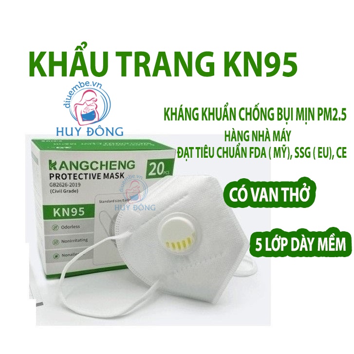 KHẨU TRANG KN95 KANGCHENG CÓ VAN THỞ KHÁNG KHUẨN CHỐNG BỤI MỊN PM2.5