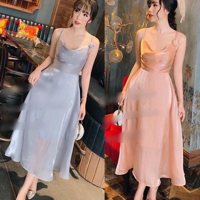 👏👏👏[ẢNH THẬT]Váy Lụa Tơ Sống