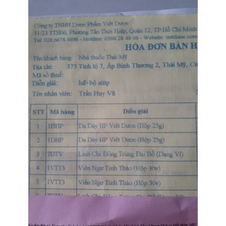 dạ dày HP Việt Dược date tháng 11/2026 ( h/25g )
