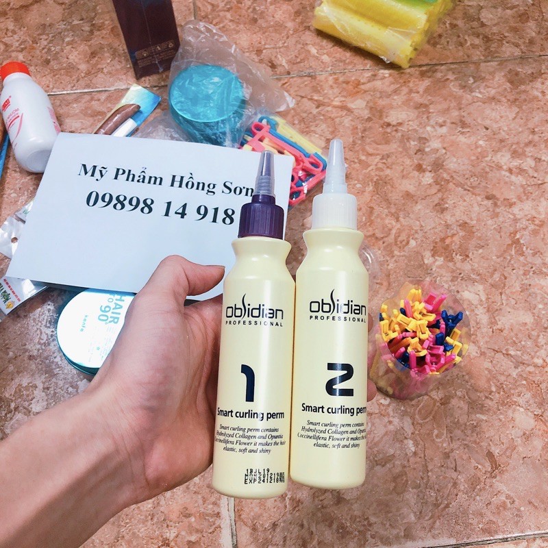 Cặp thuốc uốn xoăn tại nhà tặng kèm găng tay giấy chun 1 kẹp vịt