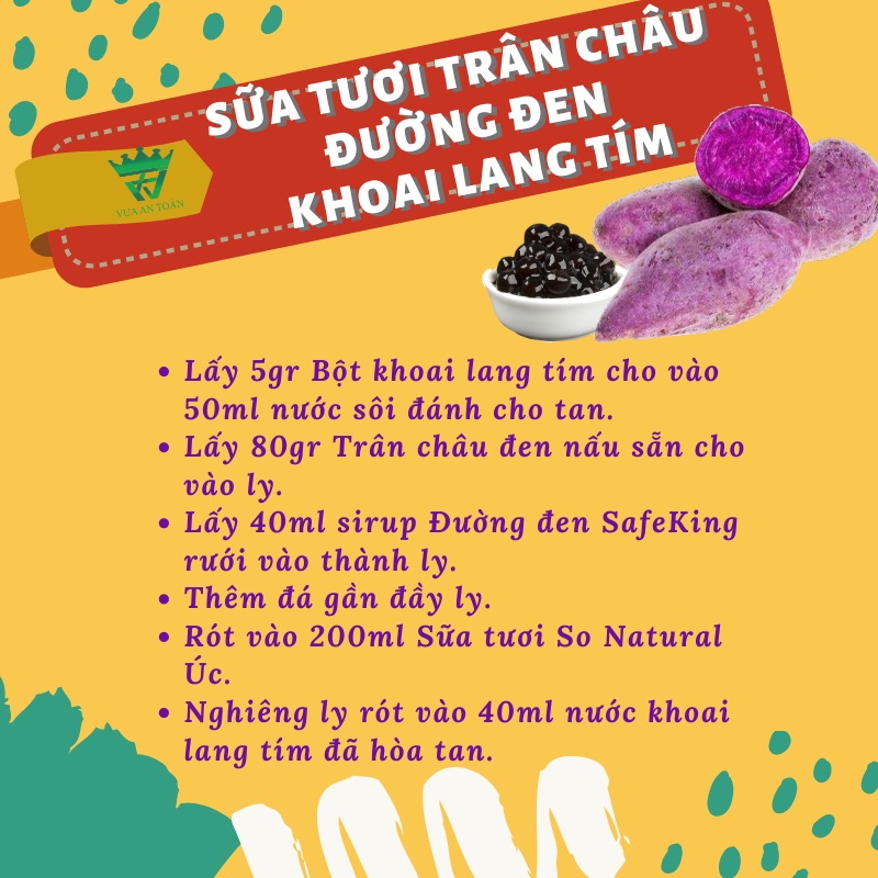 COMBO Sữa Tươi Trân Châu Đường Đen Khoai Lang Tím