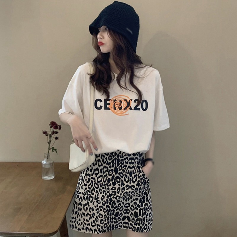 Áo Thun Tay Ngắn Cổ Tròn In Chữ Phong Cách Hàn Quốc Dành Cho Nữ