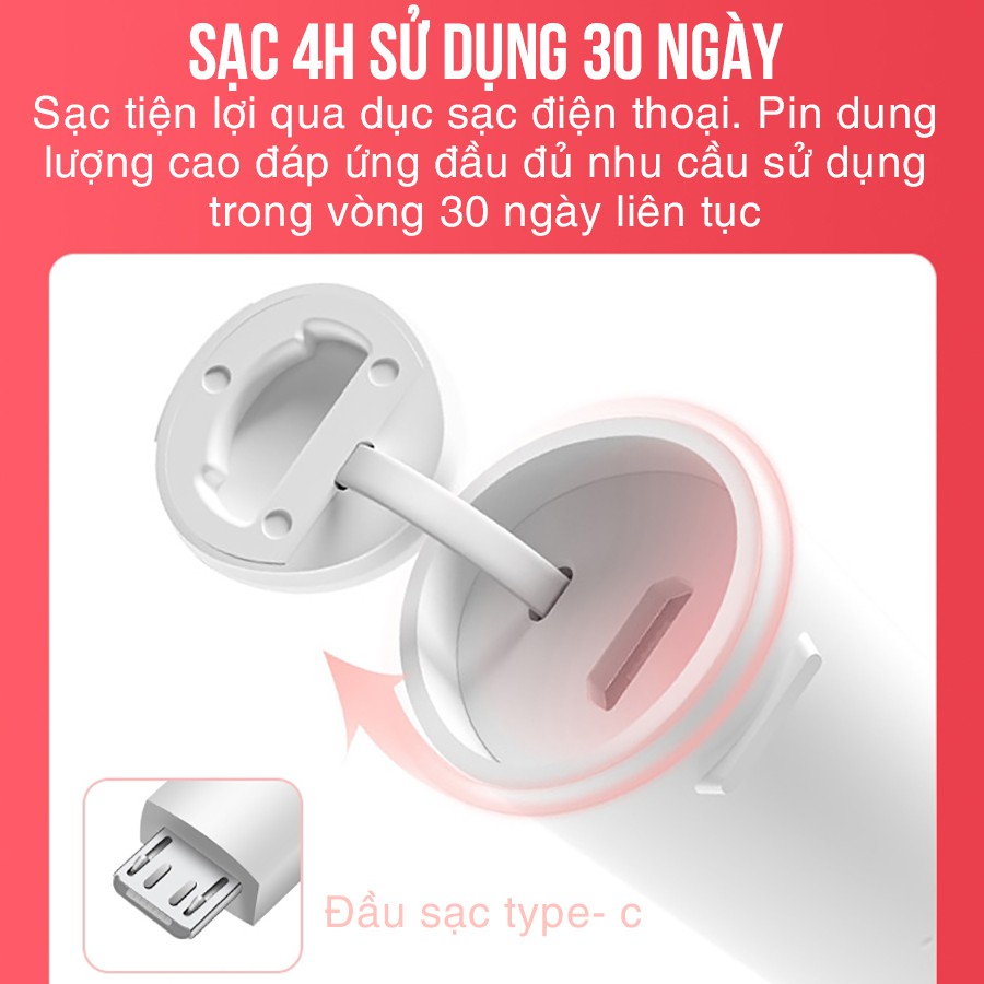 Bàn Chải Điện Xiaomi Mijia T100 Bảo Vệ Nướu, Pin Sạc, Kháng Nước Ipx7, Đầu Chải Siêu Mềm