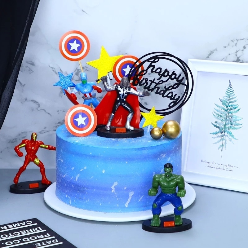Mô Hình Nhân Vật Siêu Anh Hùng Marvel Trang Trí Bánh Kem