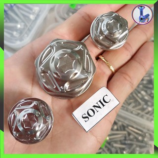 {Fee ship - Hàng có sẵn } Ốc salaya gắn chảng ba xe Sonic,  ốc salaya (Full bộ 3) - Trắng inox - oc salaya