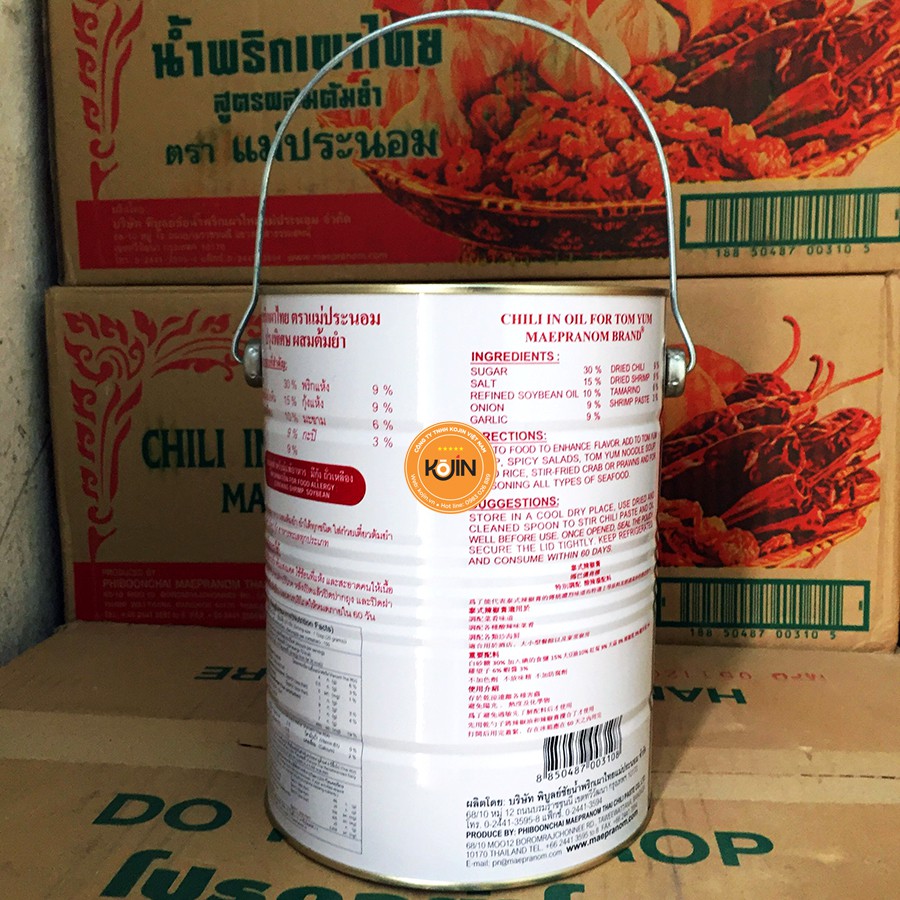 Dầu Sa Tế Cho Lẩu Thái - Chilli In Oil For Tom Yum Hộp Thiếc 3kg