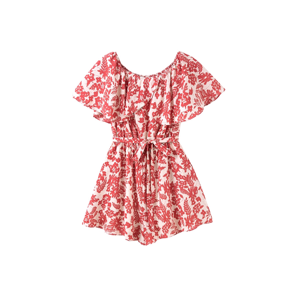 NRVP Áo nữ nhún bèo hở vai thắt nơ ôm eo thời trang xinh xắn