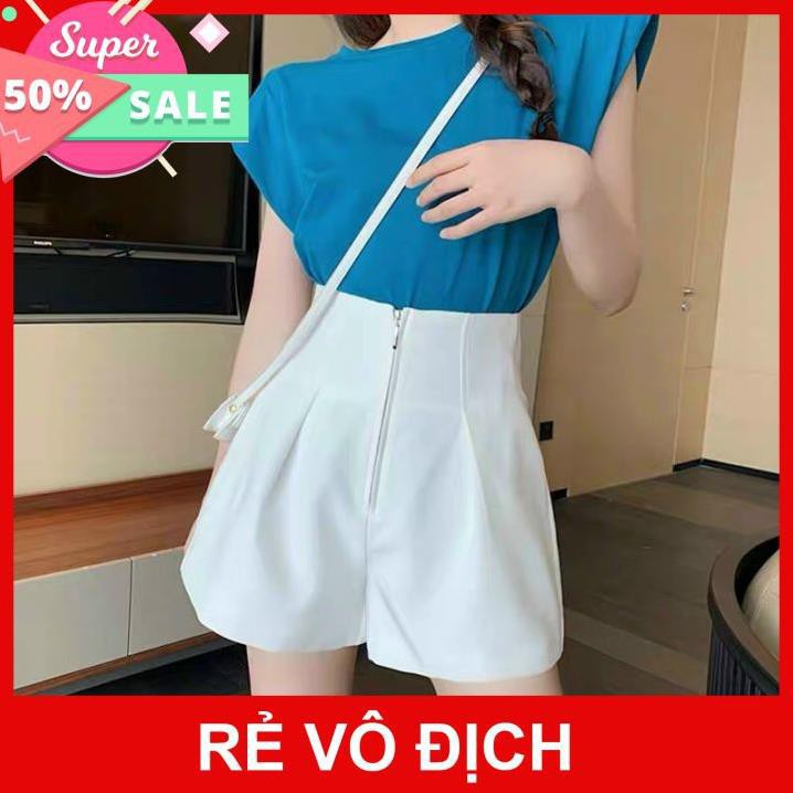 Quần Sooc FREESHIP Nữ Vải Cao Cấp Quần Short Nữ Thiết Kế Cạp Cao Khóa Giữa