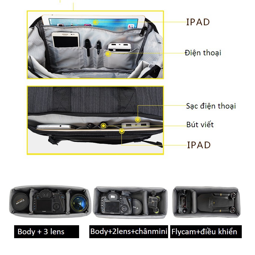 [Mã ELMS5 giảm 7% đơn 300K] Túi máy ảnh caden K11.