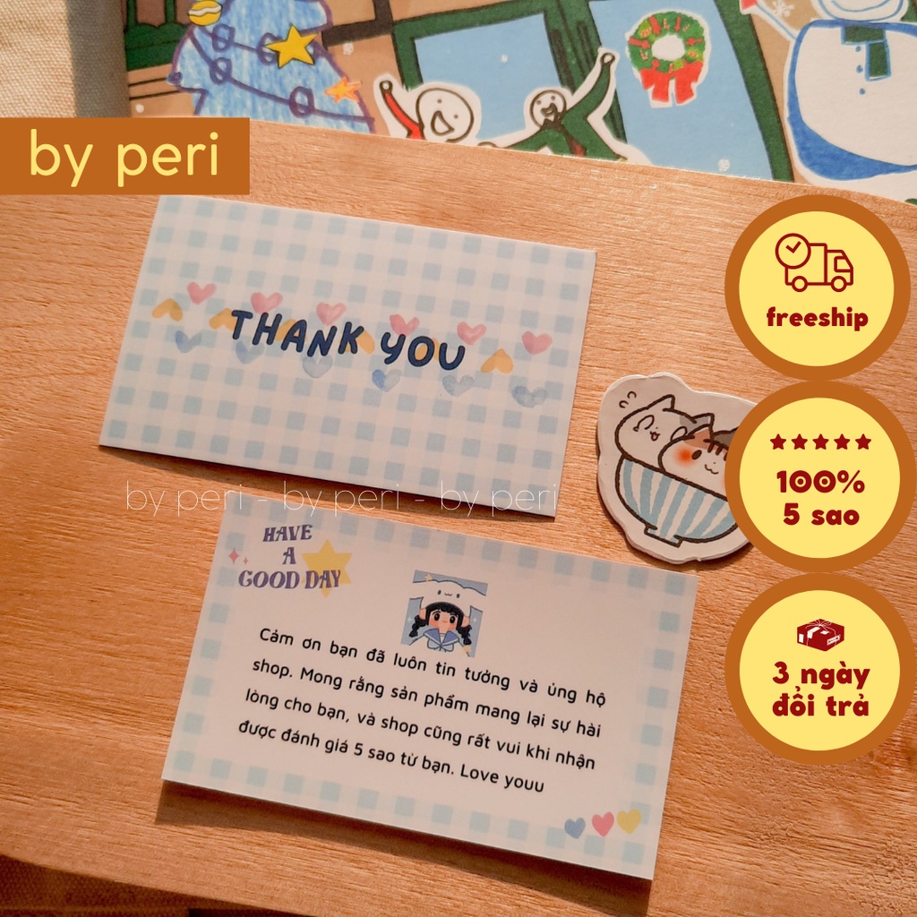 (in theo yêu cầu) 500 card thank you, name card, phiếu cảm ơn in theo yêu cầu nhiều size