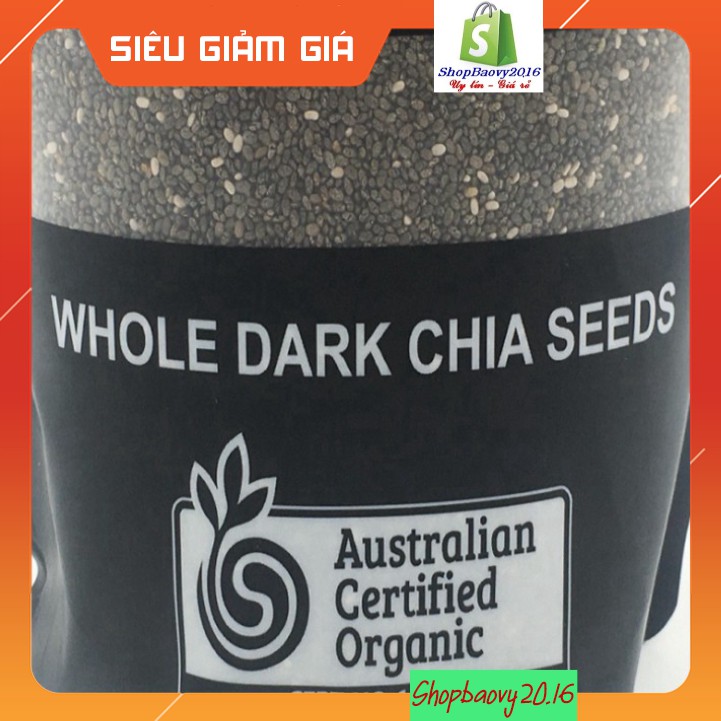 [SIÊU RẺ] 500Gram Hạt Chia Úc Organic Chia Seeds Túi Đen hàng chuẩn date mới