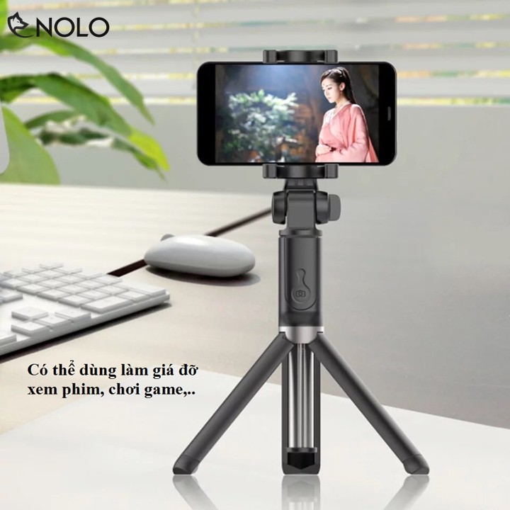 Gây Chụp Hình Tripod Tự Sướng Selfie Bluetooth 3in1 Remote Tháo Rời Model K07 Chiều Dài Tối Đa 60cm