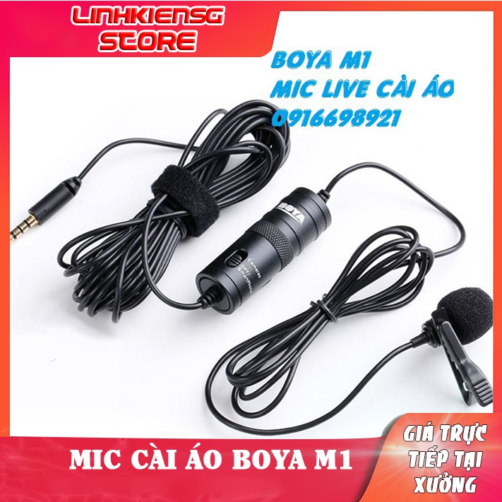 Micro Ghi Âm Cài Áo Boya BY M1 LIVE LIVESTREAM