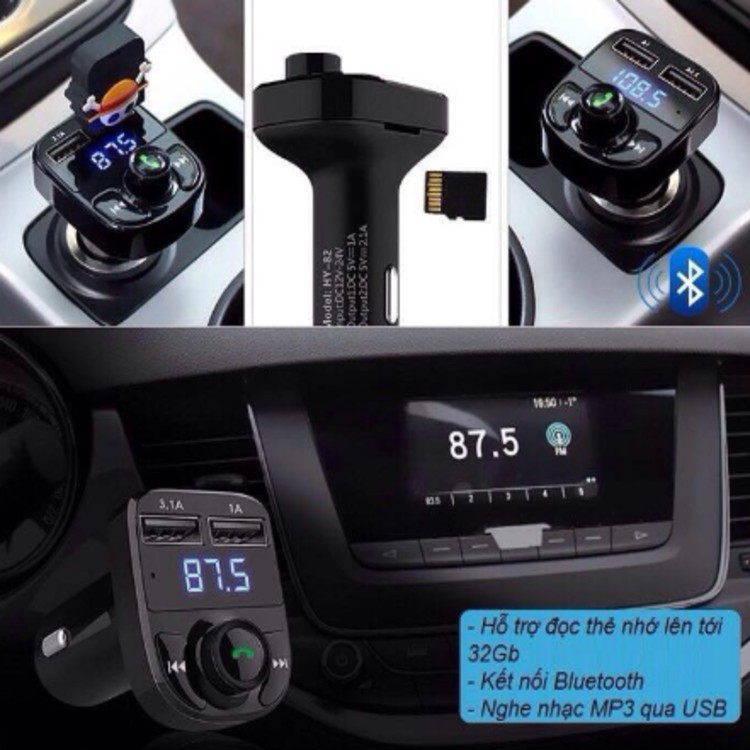 [5 trong 1] Tẩu sạc hỗ trợ nghe nhạc MP3 qua Bluetooth chính hãng Hyundai Hy 92 | BigBuy360 - bigbuy360.vn
