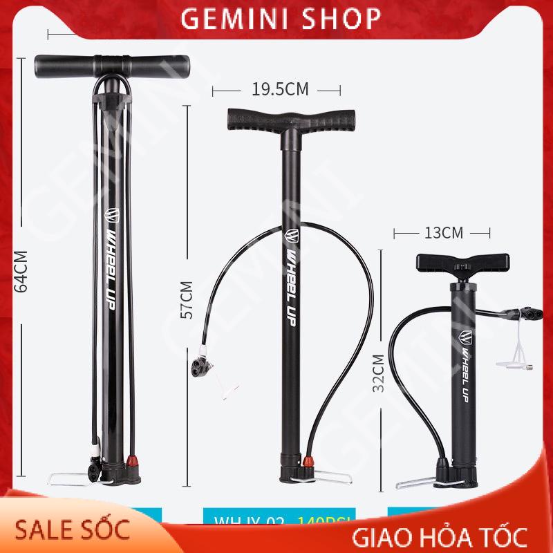 Bơm xe đạp xe máy bóng bay W3235 có đồng hồ bơm khỏe nhanh đầy hơi áp suất cao 120 psi tiện dụng GEMINI SHOP