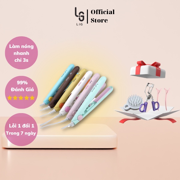 Máy uốn tóc mini 2 trong 1 LIG duỗi tóc uốn tóc cực kỳ đa năng - Bảo hành chính hãng 3 tháng