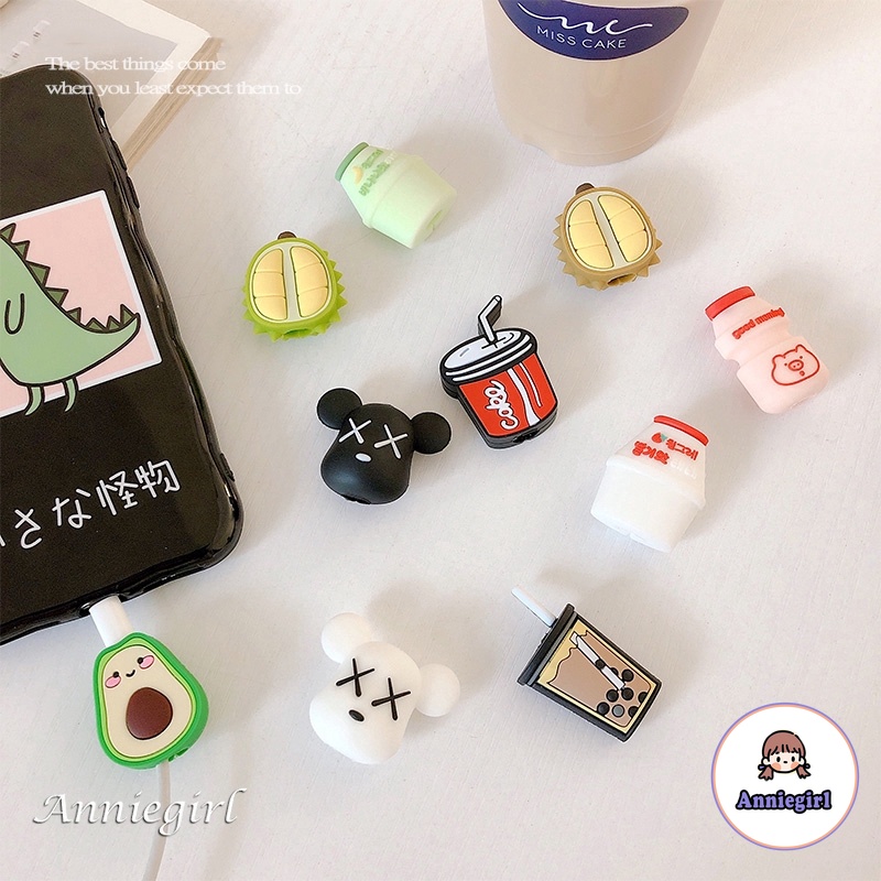 Cable Bite Phụ Kiện Bảo Vệ Đầu Dây Cáp Hình Quả Bơ 3d Dễ Thương