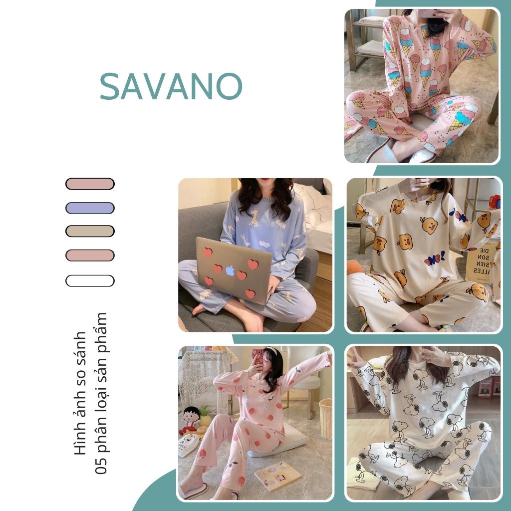 Đồ bộ nữ đồ mặc nhà đồ ngủ dễ thương thu đông quần dài bigsize SAVANO mã VA35 | BigBuy360 - bigbuy360.vn