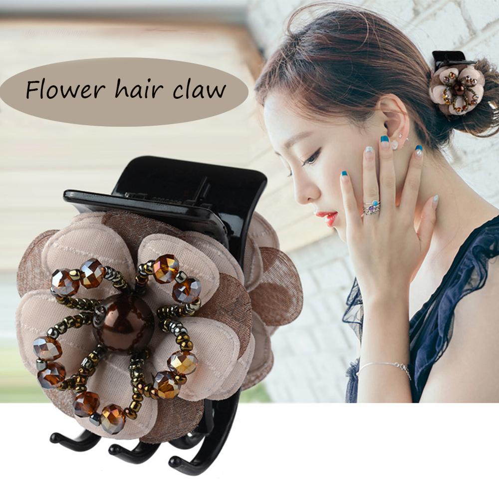 IVORY Kẹp Tóc Hình Hoa Đơn Giản Phong Cách Retro Hàn Quốc Cho Nữ