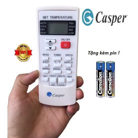 Remote Điều Khiển Điều Hòa Casper Ykr-H/102e nút đỏ bên phải ,Remote máy lạnh Casper