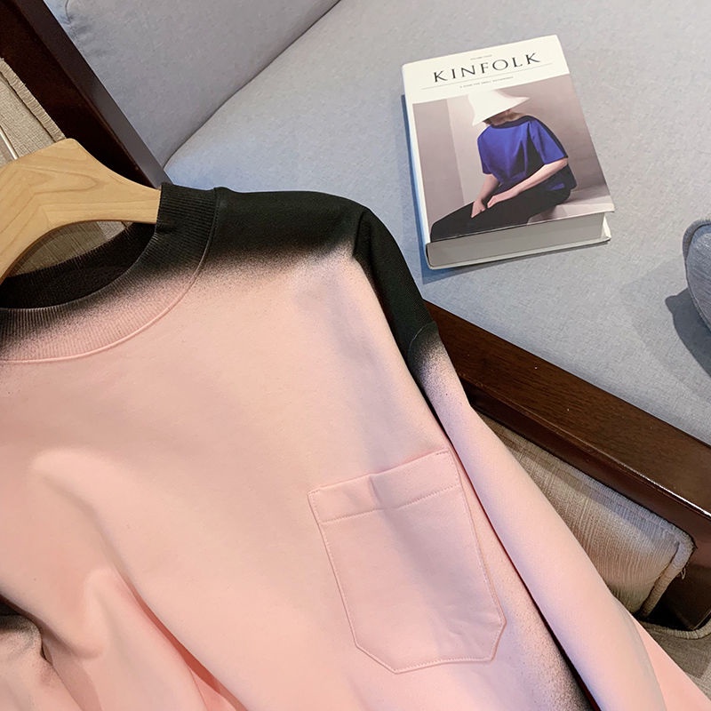 Áo Khoác sweater Cổ Tròn Dáng Rộng Màu Hồng Ngọt Ngào Thời Trang Xuân Thu Mới Cho Nữ